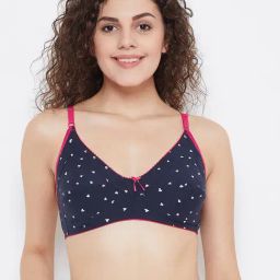 Clovia Blue Non Wired Non Padded Full Coverage Bra-image-40