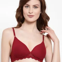 AROUSY Maroon Cotton Self Pattern T-Shirt Bra-image-69