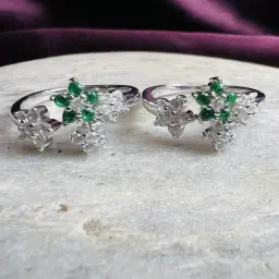 Arte Jewels 925 Sterling Silver Cz Stone Toe Ring For Women-image-17