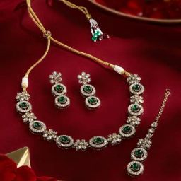 Zaveri Pearls Green Alloy Sets for Women-image-58