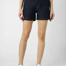 Van Heusen Navy Cotton Regular Fit Shorts-picture-39