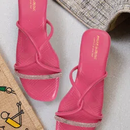 madam glorious Embellished Open Toe Flats-29