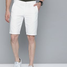 The Indian Garage Co Men White Slim Fit Cotton Chino Shorts-picture-25