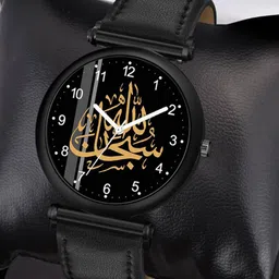 Gopal Shopcart Unisex Round Dial Leather Analogue Watch C34BLK-Islamic-NUM05-Chikani-L_SH-34