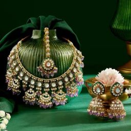 Zaveri Pearls Purple & Green Alloy Sets for Women-image-30