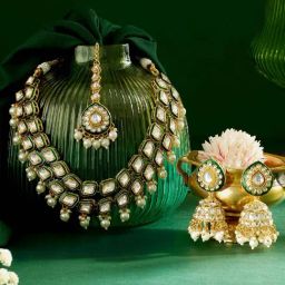 Zaveri Pearls Green Alloy Sets for Women-image-62