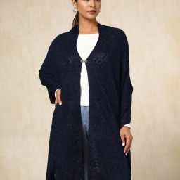 Soch Navy Blue Acrylic Zari Shawl-15