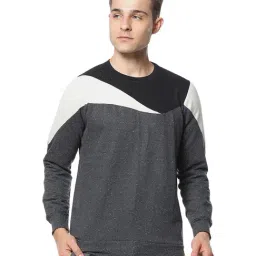 Campus Sutra Charcoal Round Neck Sweatshirt-picture-11