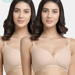 Inner Sense Beige Non Wired Padded Nursing Bra (Pack Of 2)-image-72