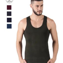Dollar Multicolor Slim Fit Vest - Pack Of 5-image-21