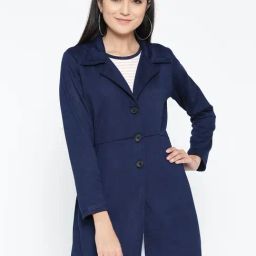 Belle Fille Navy Regular Fit Long Coat-picture-35