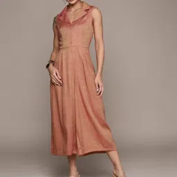 aarke Ritu Kumar Rust Solid Printed Jumpsuit image 4