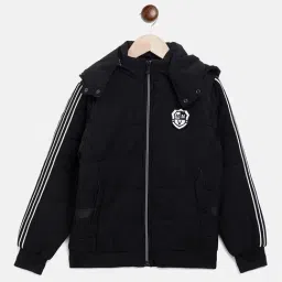 Crimsoune Club Kids Jet Black Slim Fit Jacket-image-13