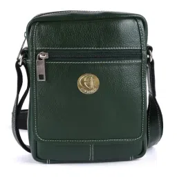 HiLEDER Green Textured Small Leather 5.5 inch Cross Body Bag-image-37