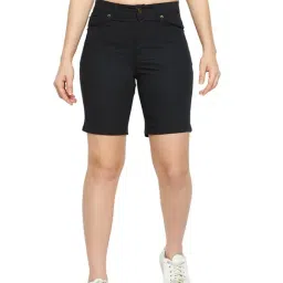 Hypernation Black Mid Rise Shorts-88
