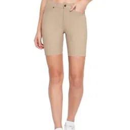 Hypernation Khaki High Rise Shorts-picture-29