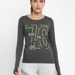 Appulse Grey Printed Slim Fit Cotton T-Shirt-image-17