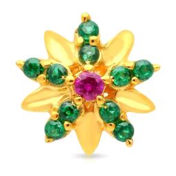 Malabar Gold and Diamonds 22k Gold Floral Nosepin for Women-image-68