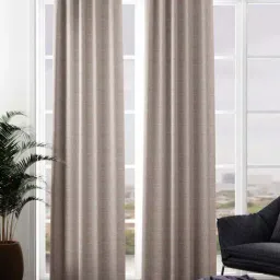 Bianca VILLA C`ESTA Beige Faux Silk 7 Ft. Door Curtain - Set of 2-13