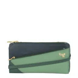 Baggit Green Color Block Zip Around Wallet for Women-33
