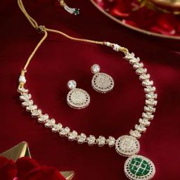 Zaveri Pearls Green Alloy Sets for Women-image-69