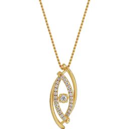 EMORI 18k (750) Yellow Gold Classic Evil Eye Diamond Pendant-image-63