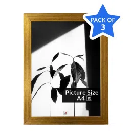 Art Street Gold Engineered Wood A4 Size Certificate & Document Photo Frames - Set of 3 image 4