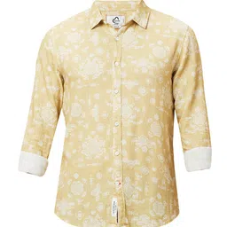 Being Human Men Classic Slim Fit Spread Collar Floral Printed Cotton Casual Shirt-image-81