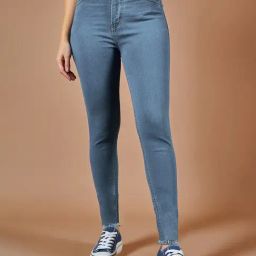 DOLCE CRUDO Blue High Rise Stretchable Jeans-image-24