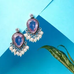 IMLI STREET Pink & White Classic Design Crystal Stud Earrings-picture-43