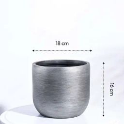 Ugaoo Ball Retro Silver Plastic Medium Planter image 5