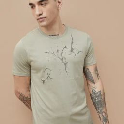 Forca By Lifestyle Beige Cotton Regular Fit Printed T-Shirt-picture-27