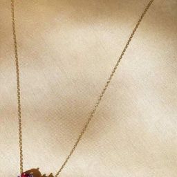 The Real Effect London Opalia Gold Plated With Amethyst Twin Heart Necklace-picture-31