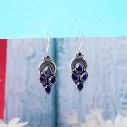 IMLI STREET Blue Classic Design Crystal Drop Earrings-picture-2