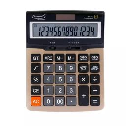Bambalio 14 Digit Large LCD Display Metallic Electronic Calculator, BL-714-16