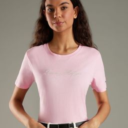 Tommy Hilfiger Women Brand Logo Embroidered Regular Fit Cotton T-Shirt-picture-34