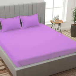 Romee Lavender Polyester Solid Bed Sheets-image-22