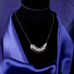 The Real Effect London Opalia Silver Leaf Rhodium Plated Necklace-30