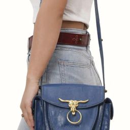 Hidesign WILD WEST  Blue Solid Medium Sling Handbag-image-60