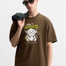 MISCHIEF MONKEY Graphic Printed Round Neck Pure Cotton T-shirt-picture-26