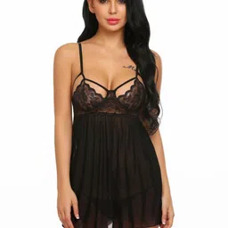 Women Back Open Babydolls with Briefs-image-98
