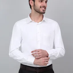 Cantabil Men Spread Collar Solid Cotton Formal Shirt-picture-10