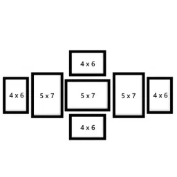 ecraftindia Memory Wall Collage Photo Frame - Set of 7 Photo Frames for 4 Photos of 4'x6', 3 Photos of 5'x7' image 4