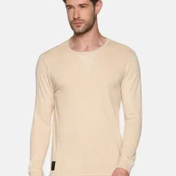 SHOWOFF Beige Cotton Slim Fit Solid Sweatshirt-picture-10