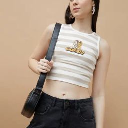 Ginger By Lifestyle White Cotton Regular Fit Printed Top-45