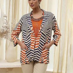 Biba Orange Viscose Printed Top-image-14
