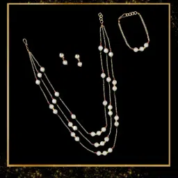 Zaveri Pearls Pink & Green Alloy Sets for Women-image-92