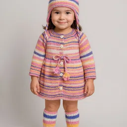 WINDROP SOLUTIONS Striped Woollen Dress-picture-1