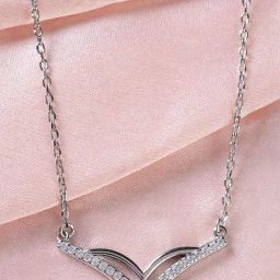 Touch925 Sterling Silver Sleek Neckline Chain Necklace For Women-image-32