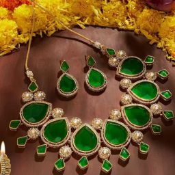 Zaveri Pearls Green Alloy Sets for Women-image-75